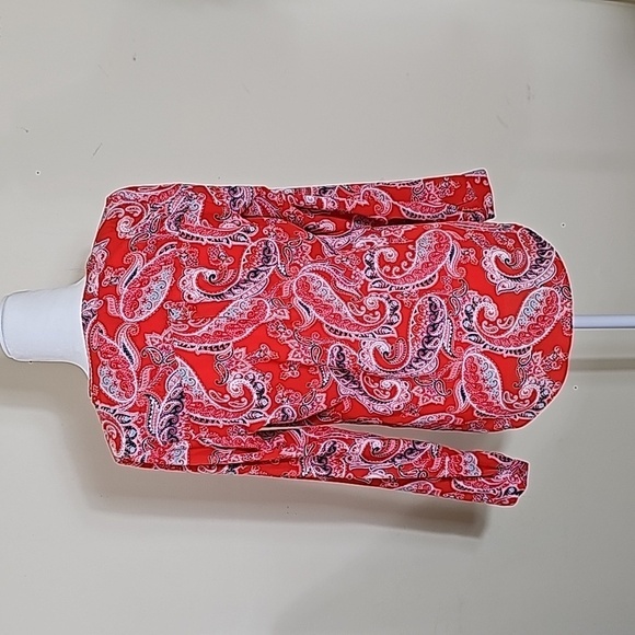 Valerie Steven's Women's Blouse Multicolored Paisley Long Sleeves Size Sm - Picture 5 of 8